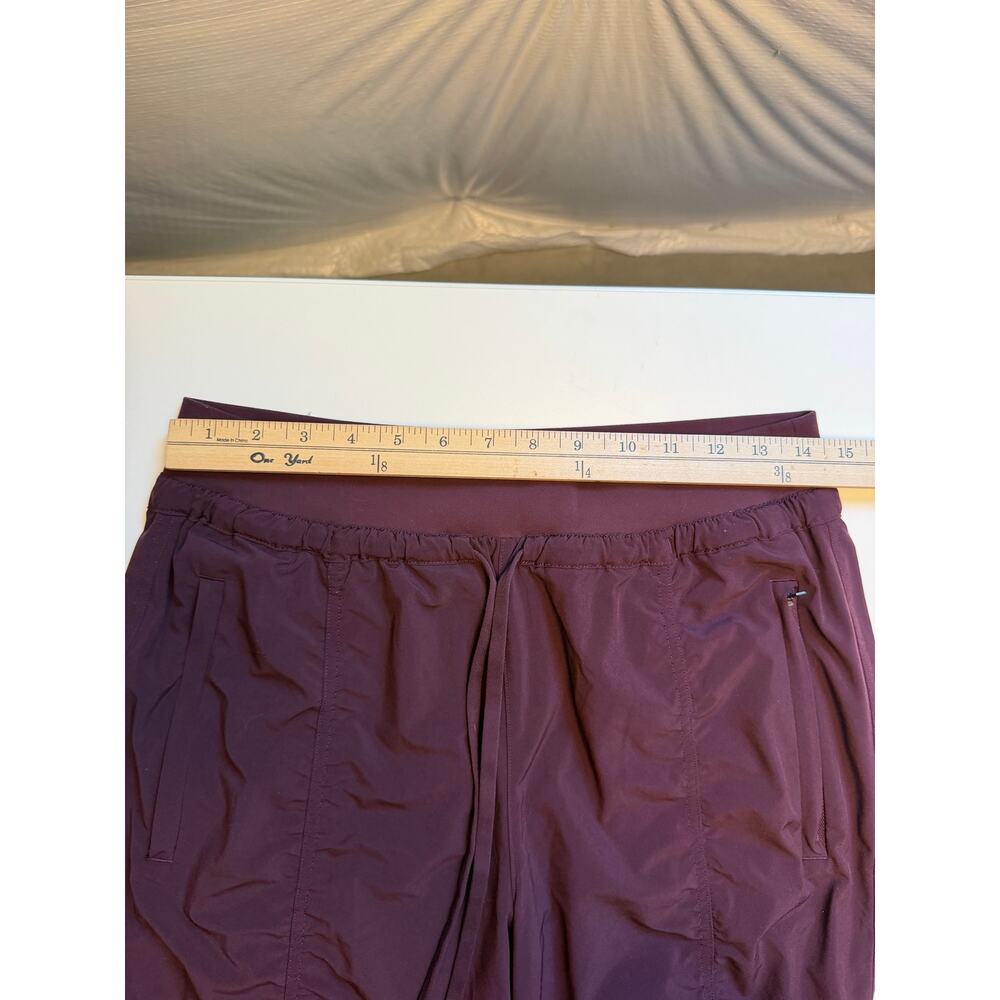 Athleta Attitude Lined Pants Womens 8 Tall Ruched Burgundy Athletic Jogger Dance - Picture 10 of 13